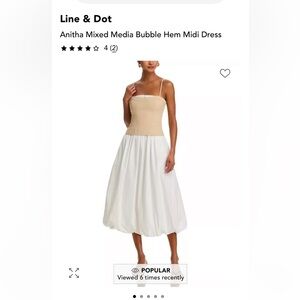 Line & Dot Strapless Beige and White Dress